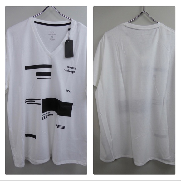 Armani Exchange AX T-Shirt Bundle NWT Graphic Slim Tees Shirts V-neck Striped - Picture 2 of 10